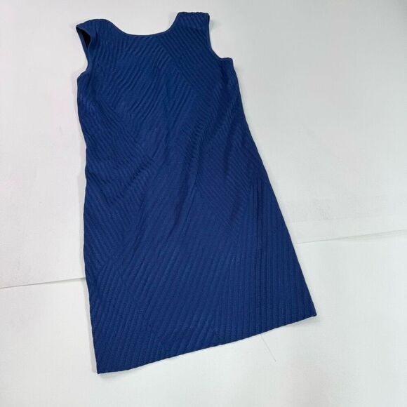Ming Wang Dress Womens Small Jacquard Textured Royal Blue Sleeveless Bodycon - Picture 4 of 7